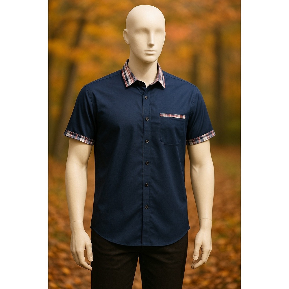 Flex Men's Luxury Collection Shirt Size L Button Down Contrasting Trim Preppy